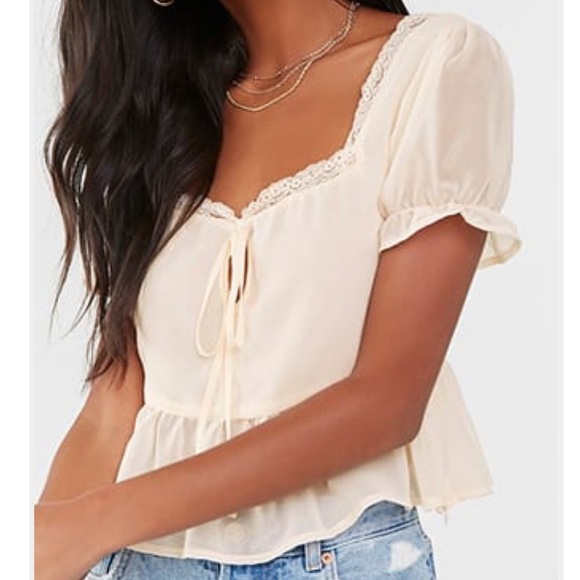 Forever 21 Tops - Sheer Flounce Top